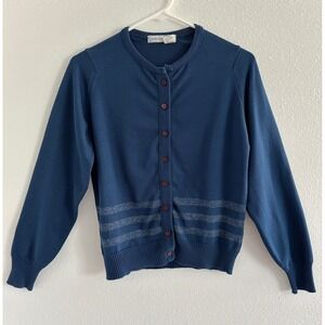Vintage Givenchy Sport‎ Cardigan Womens Medium Blue Retro Old Money Preppy Yacht